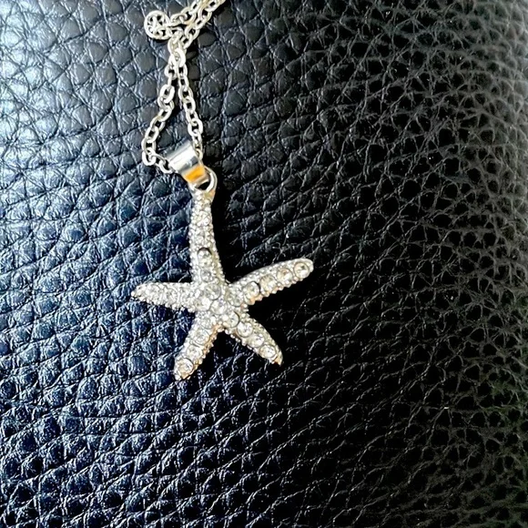 Crystal rhinestone Diamond STARFISH necklace charm pendant - Picture 5 of 10